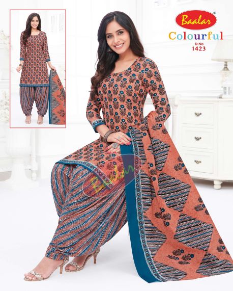 Baalar Colourful 14 Printed Cotton Casual Daily Wear Dress Material Collection